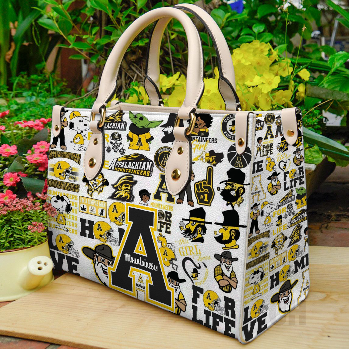 Appalachian State Mountaineers Leather Handbag 1 Appalachian State Mountaineers Leather Handbag