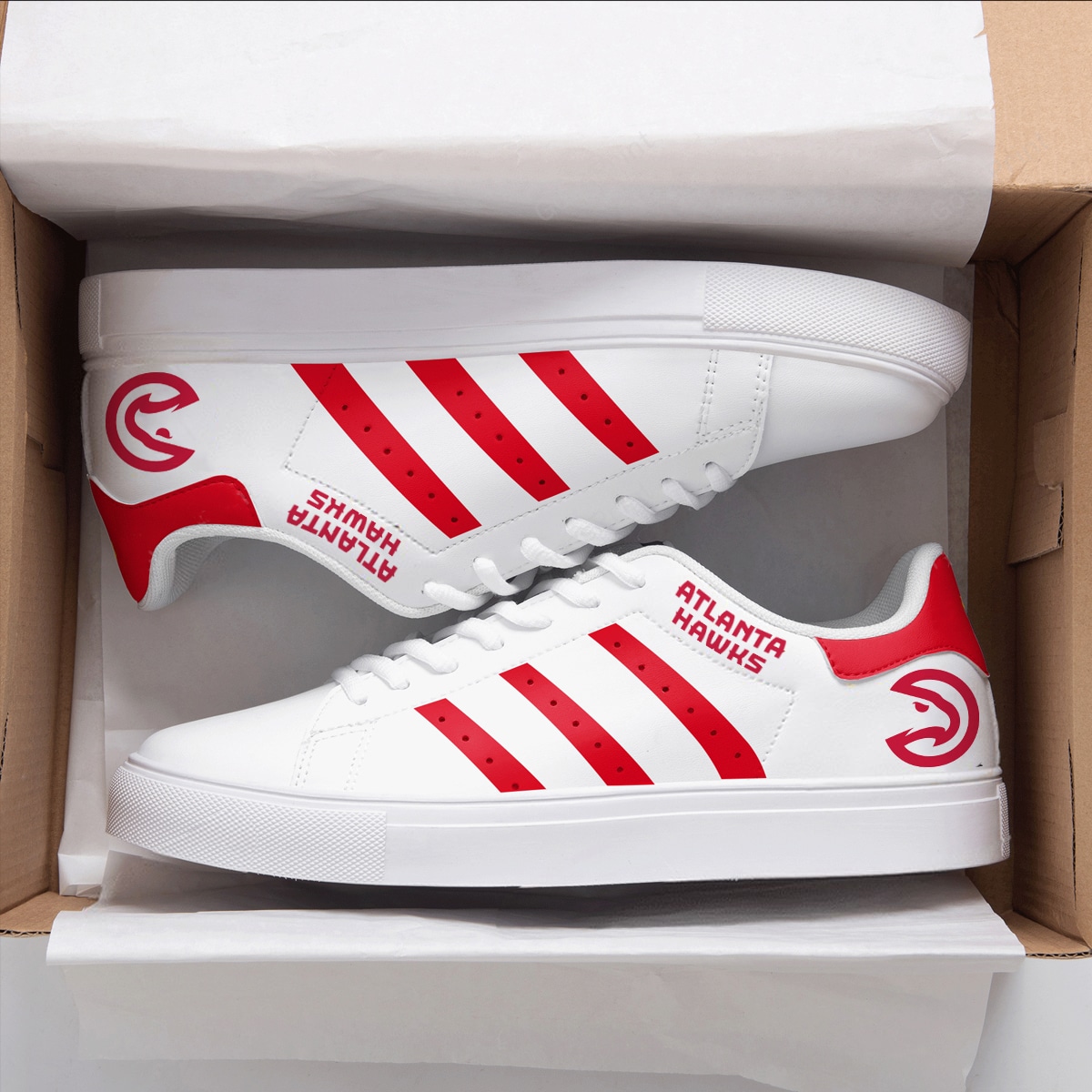 Atlanta Hawks Red Stan Smith Shoes 1 Atlanta Hawks Red Stan Smith Shoes
