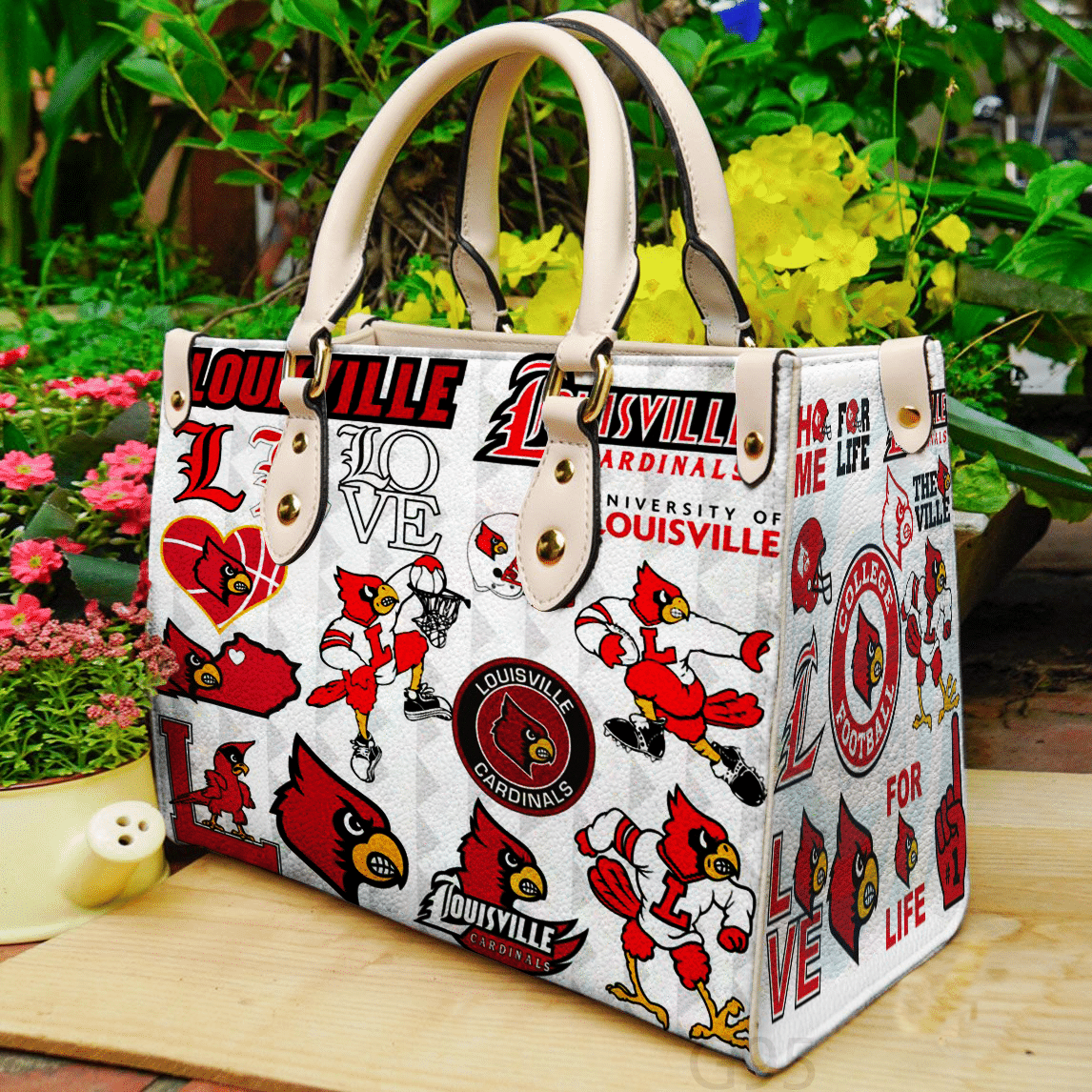 Louisville Cardinal Lover Leather Handbag 1 Louisville Cardinal Lover Leather Handbag
