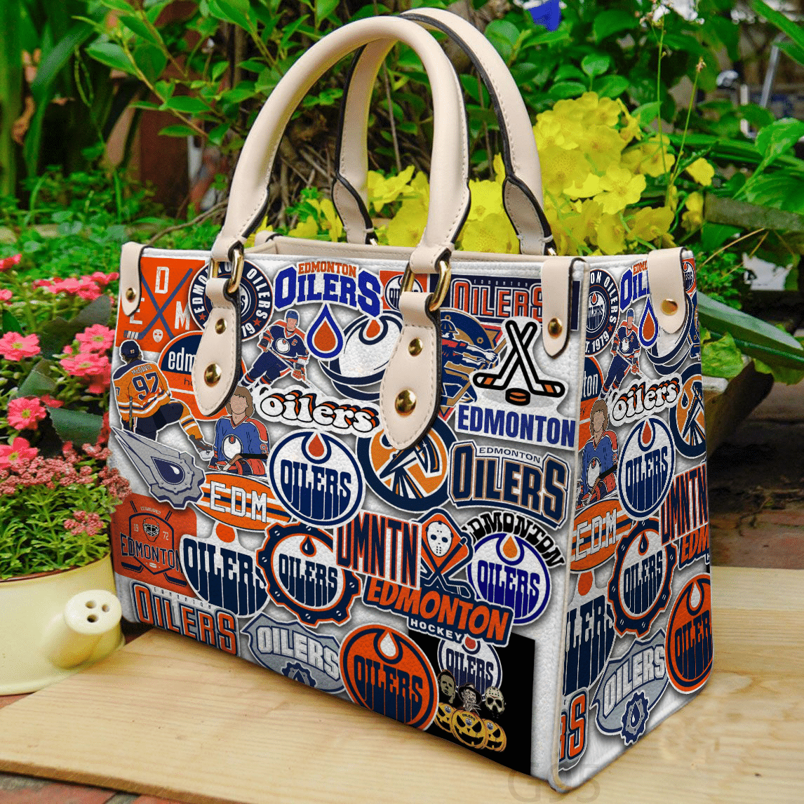 Edmonton Oilers Leather Handbag 1 Edmonton Oilers Leather Handbag