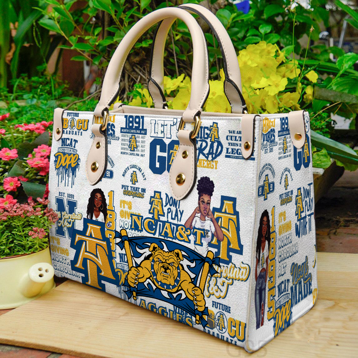 North Carolina A&t Aggie Leather Handbag 1 North Carolina A&t Aggie Leather Handbag