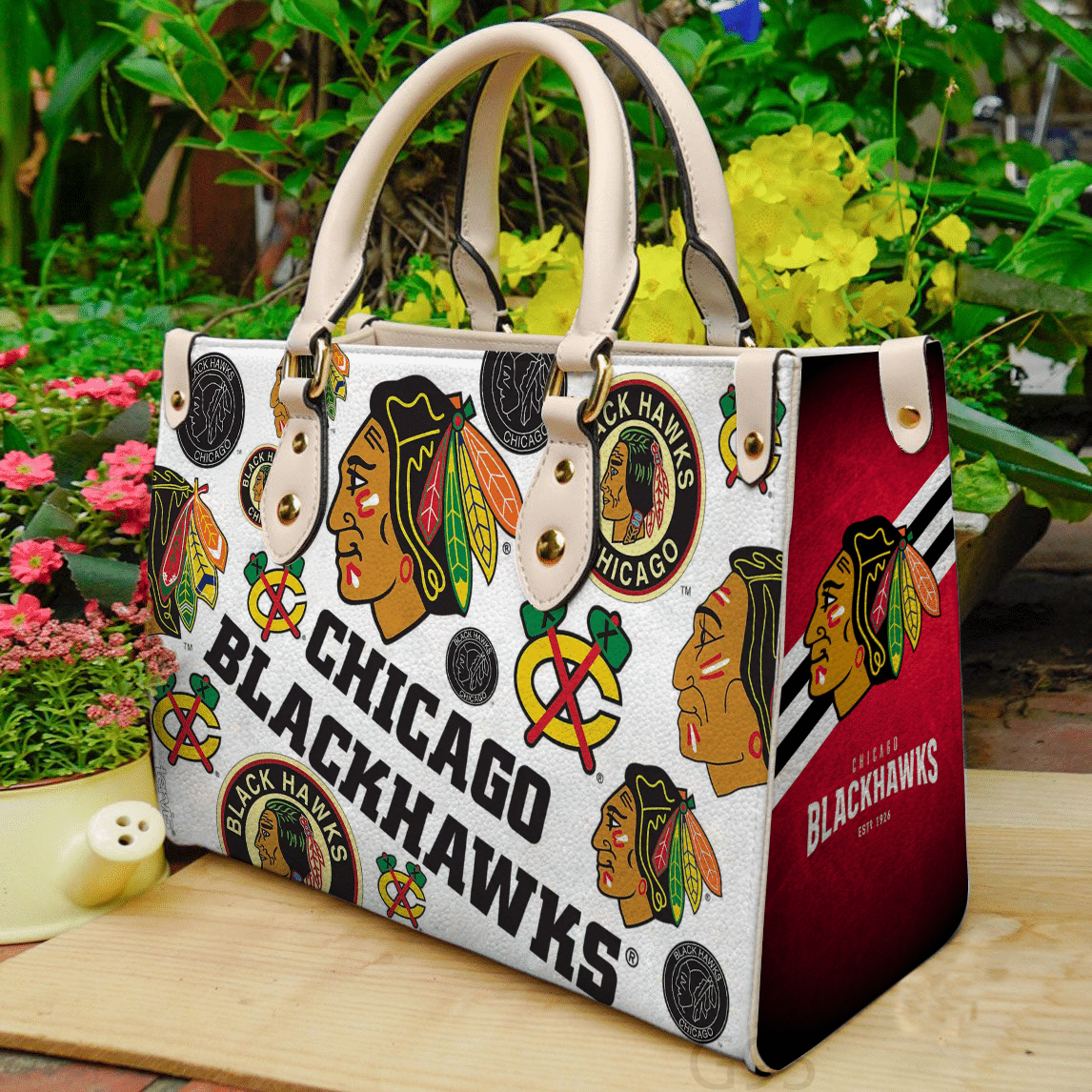Chicago Blackhawks A1 Leather Handbag 1 Chicago Blackhawks A1 Leather Handbag