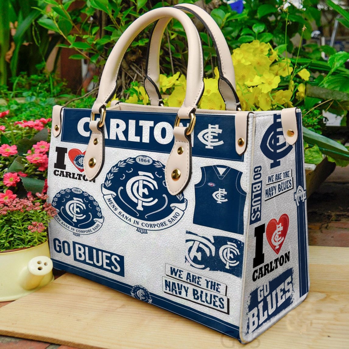 Carlton Football 1 Hand Leather Handbag 1 Carlton Football 1 Hand Leather Handbag