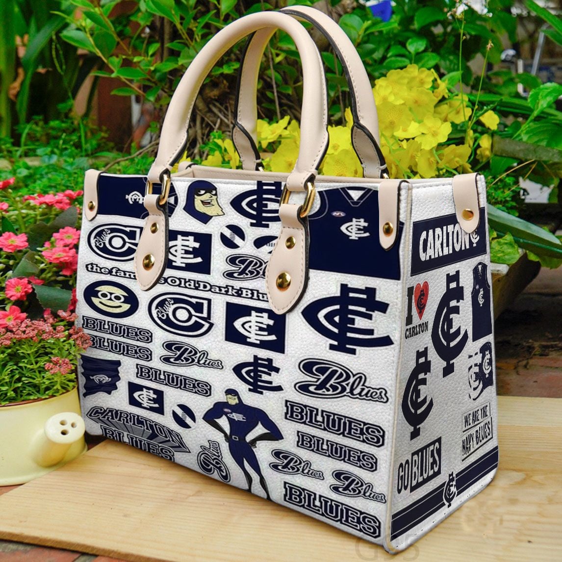Carlton Football Hand Leather Handbag 1 Carlton Football Hand Leather Handbag