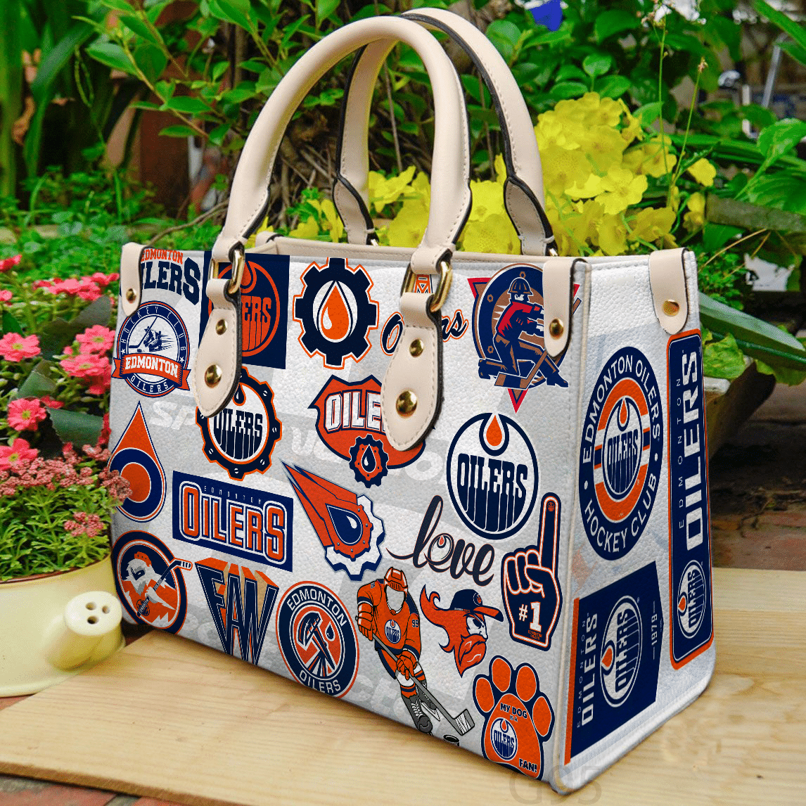 Edmonton Oilers 1 Leather Handbag 1 Edmonton Oilers 1 Leather Handbag
