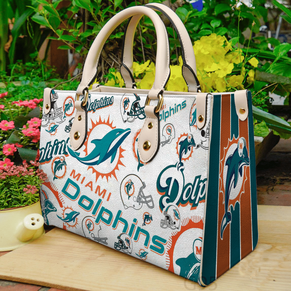 Miami Dolphins A1 Leather Handbag 1 Miami Dolphins A1 Leather Handbag