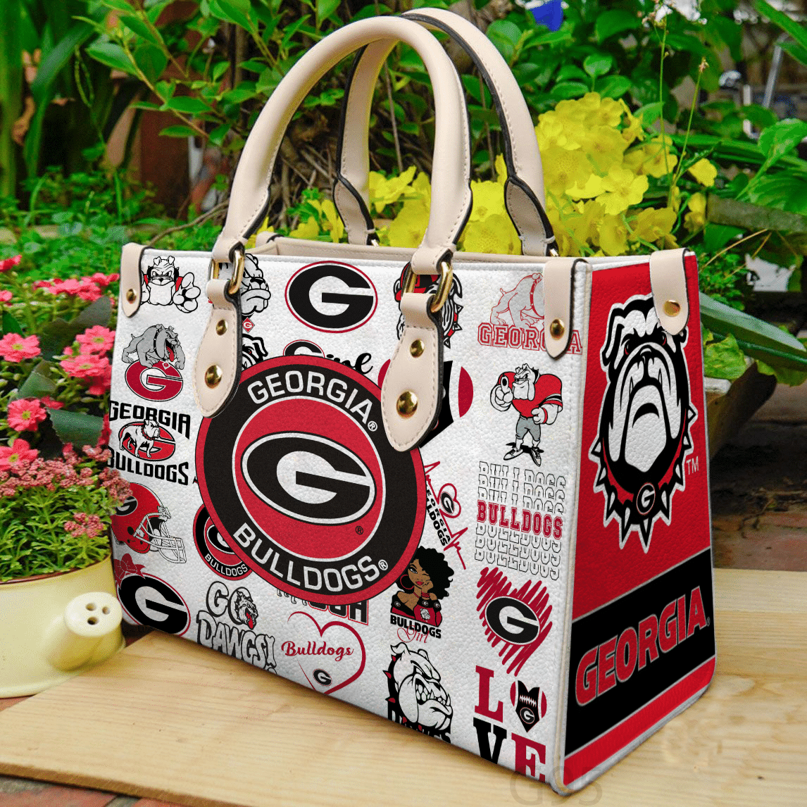 Georgia Bulldogs I0 Hand Leather Handbag 1 Georgia Bulldogs I0 Hand Leather Handbag