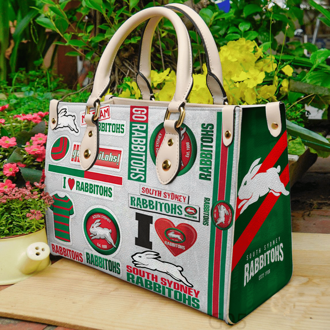 South Sydney Rabbitohs Hand Leather Handbag 1 South Sydney Rabbitohs Hand Leather Handbag