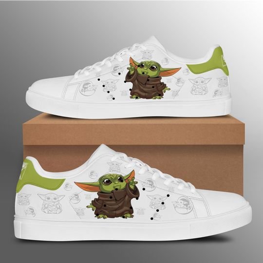 Baby Yoda White Stan Smith Shoes 1 Baby Yoda White Stan Smith Shoes