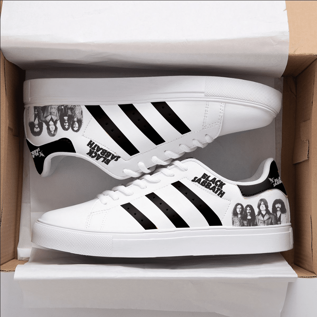Black Sabbath Stan Smith Shoes 1 Black Sabbath Stan Smith Shoes