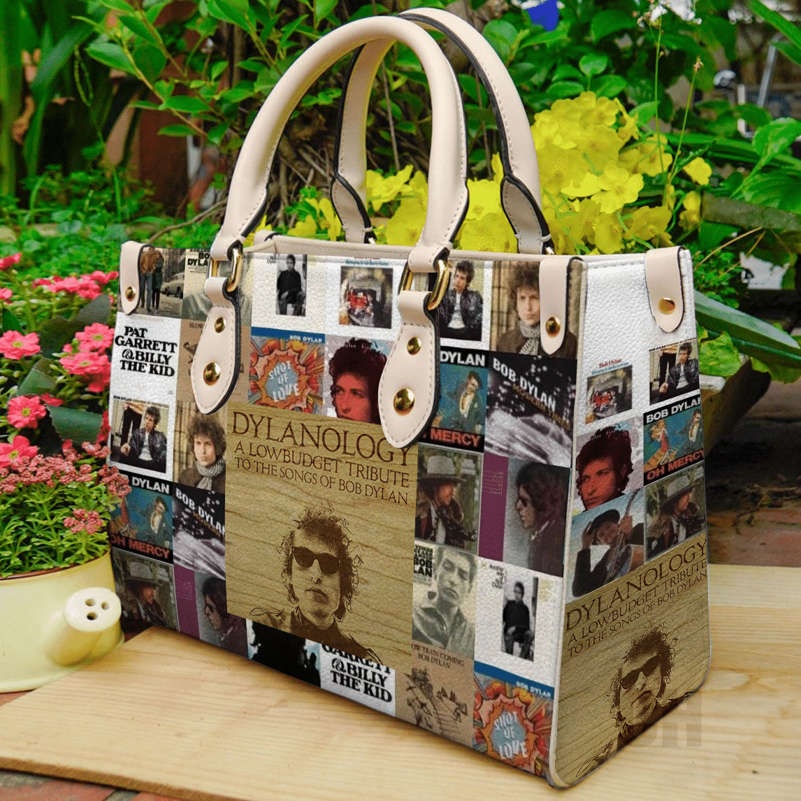 Bob Dylan Albums Leather Handbag 1 Bob Dylan Albums Leather Handbag
