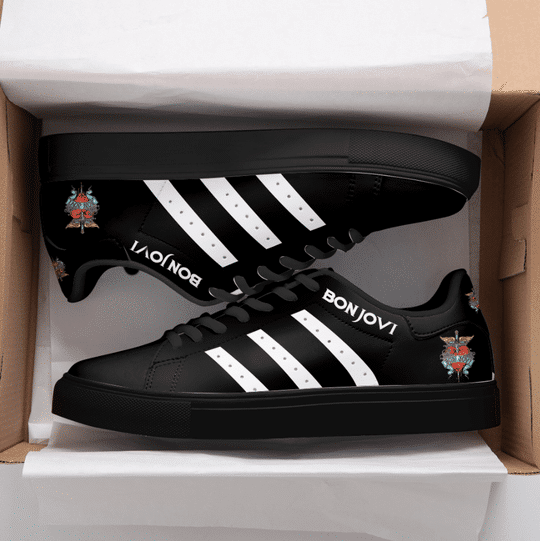 Bon Jovi Black Stan Smith Shoes 1 Bon Jovi Black Stan Smith Shoes