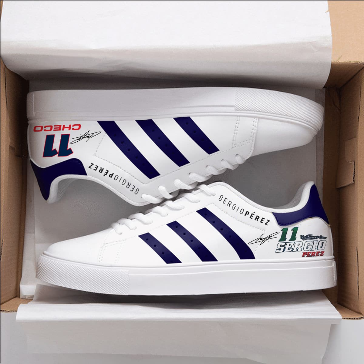 Sergio Pérez Red Bull Stan Smith Shoes 1 Sergio Pérez Red Bull Stan Smith Shoes