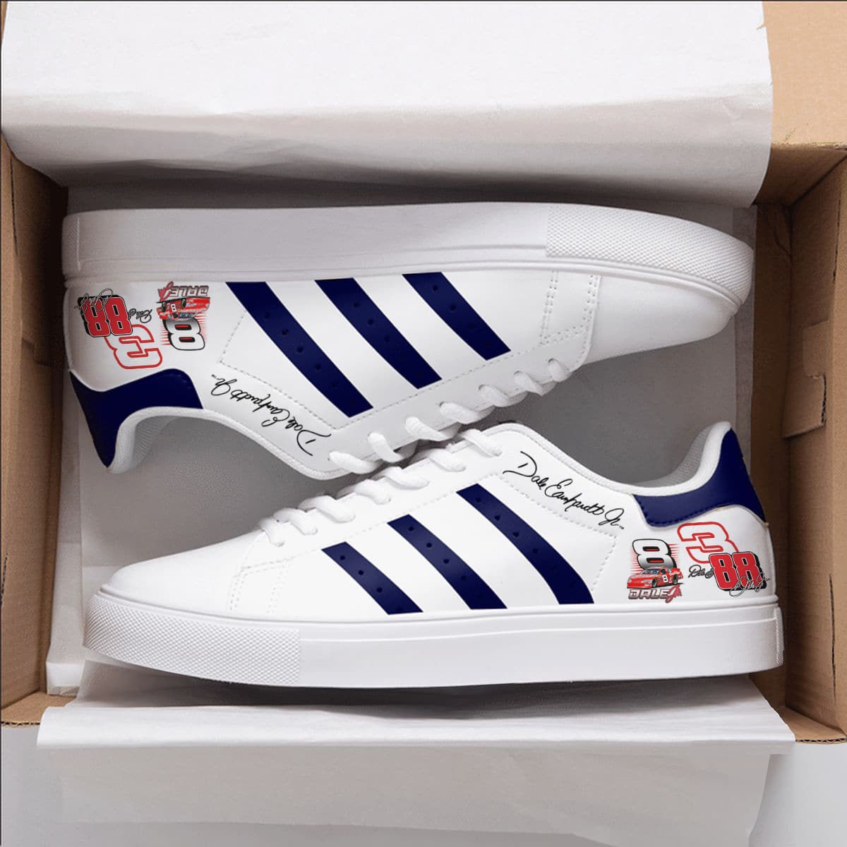 Dale Earnhardt Jr. Blue Stan Smith Shoes 1 Dale Earnhardt Jr. Blue Stan Smith Shoes