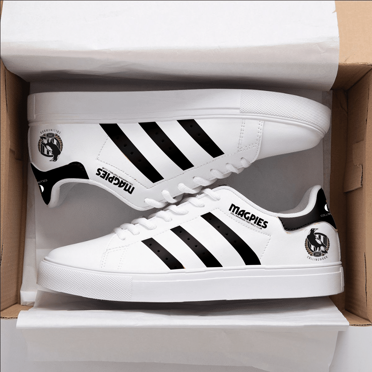 Collingwood Magpies Stan Smith Shoes 1 Collingwood Magpies Stan Smith Shoes