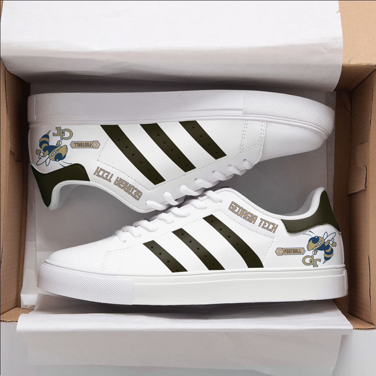 Georgia Tech Yellow Jackets Stan Smith Shoes 1 Georgia Tech Yellow Jackets Stan Smith Shoes