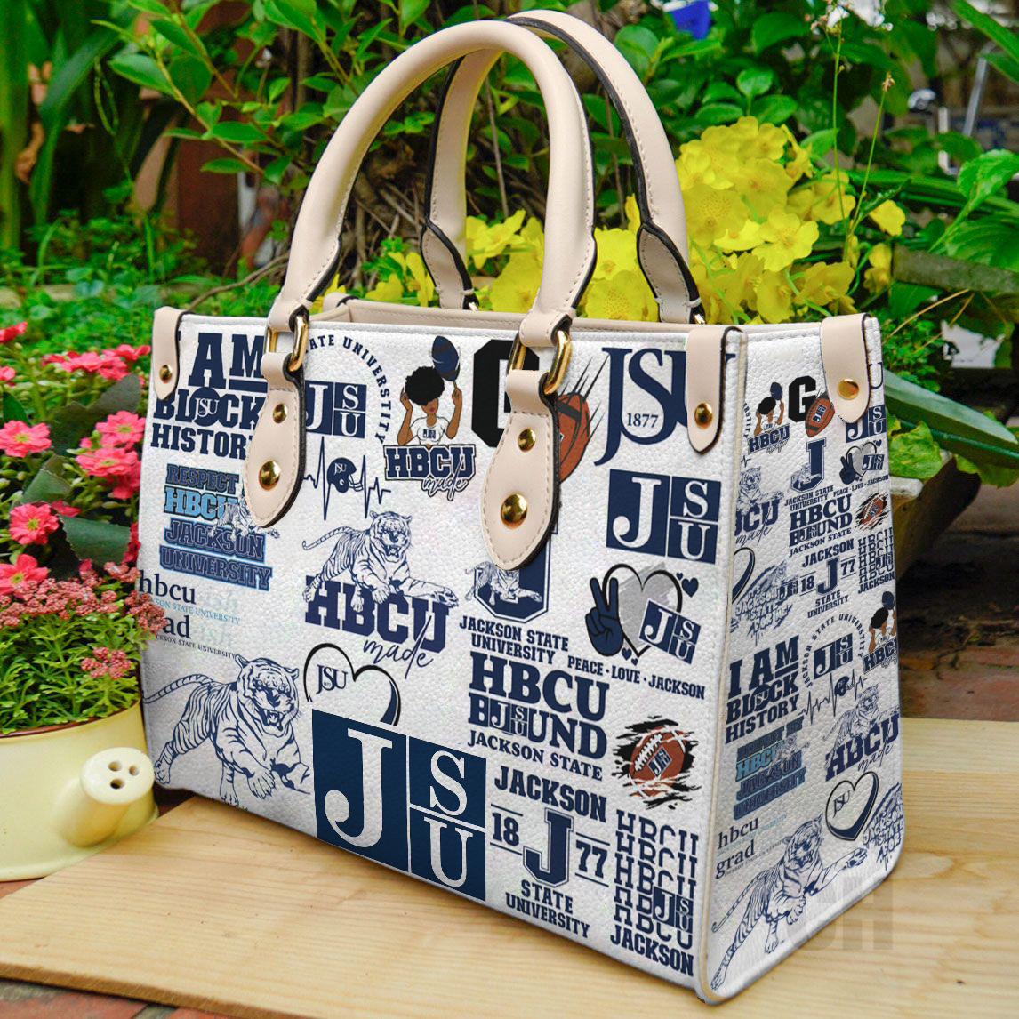 Jackson State Tigers Leather Handbag 1 Jackson State Tigers Leather Handbag