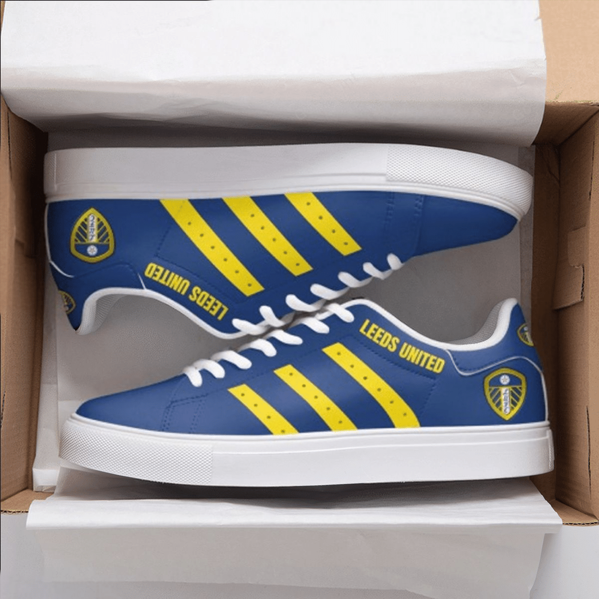 Leeds United Blue Stan Smith Shoes 1 Leeds United Blue Stan Smith Shoes