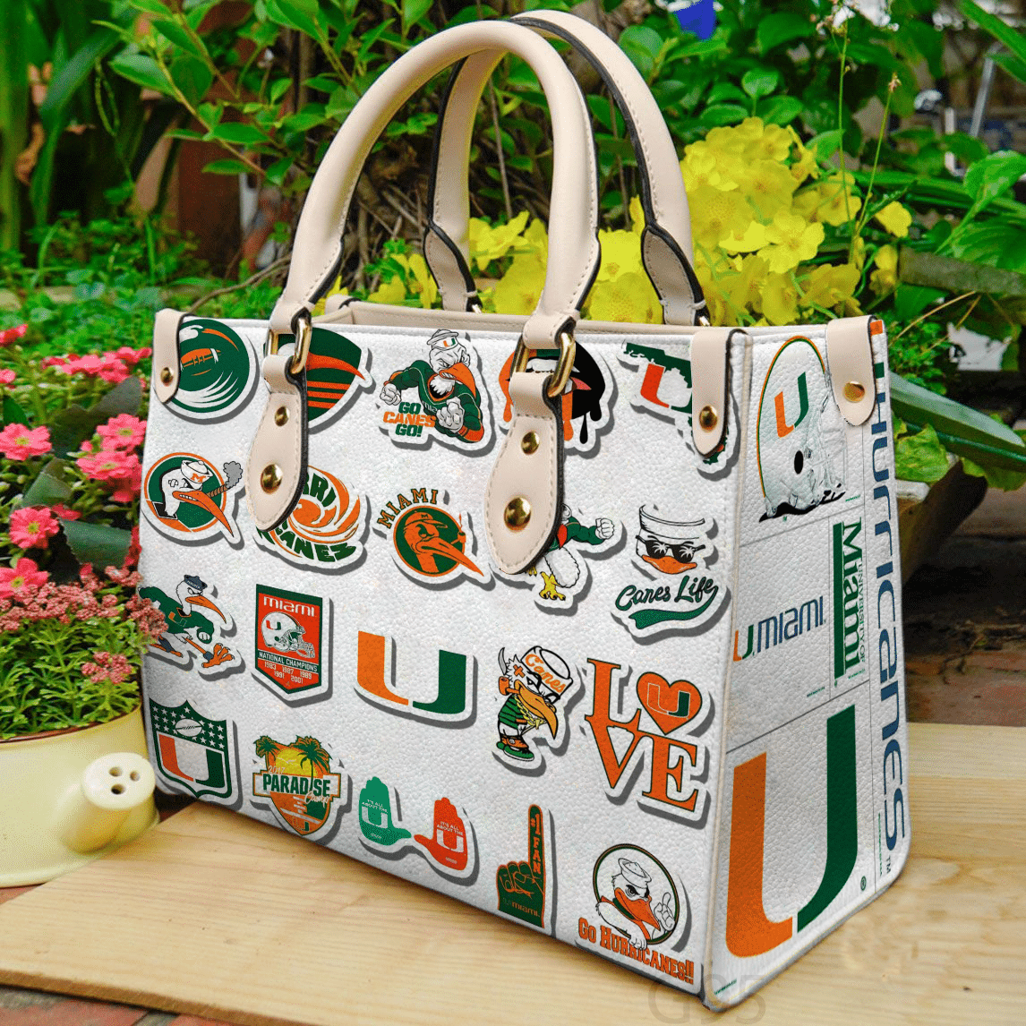 Miami Hurricanes Lover Leather Handbag 1 Miami Hurricanes Lover Leather Handbag