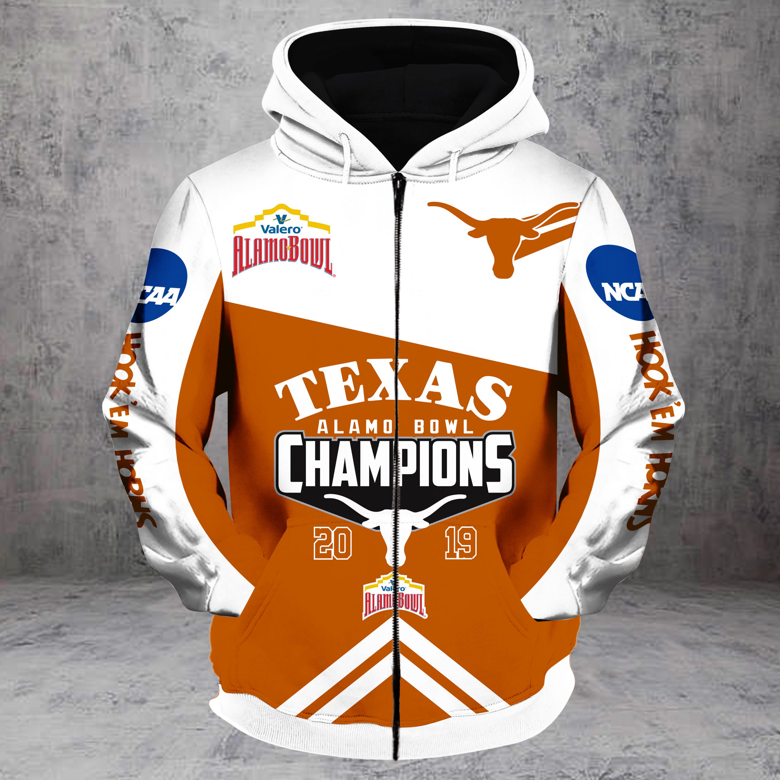 Texas Longhorns Hoodie Zip Hoodie 3D 1 Texas Longhorns Hoodie Zip Hoodie 3D