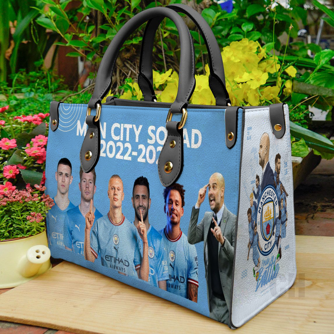 Manchester City Hand Leather Handbag 1 Manchester City Hand Leather Handbag