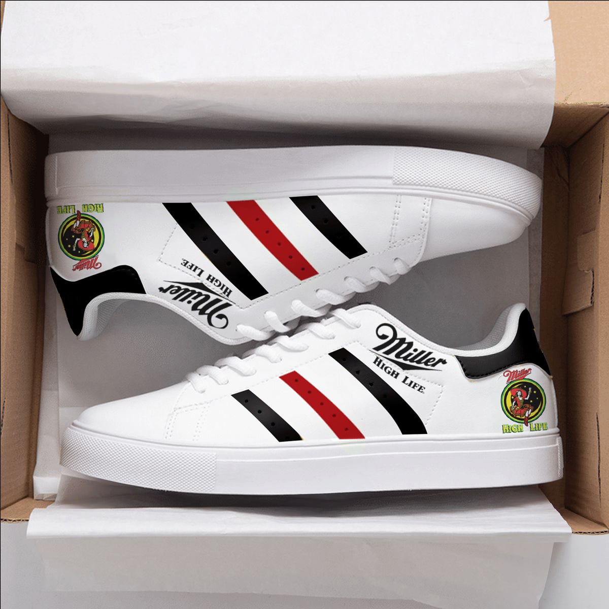 Miller High Life Lover Red Stan Smith Shoes 1 Miller High Life Lover Red Stan Smith Shoes