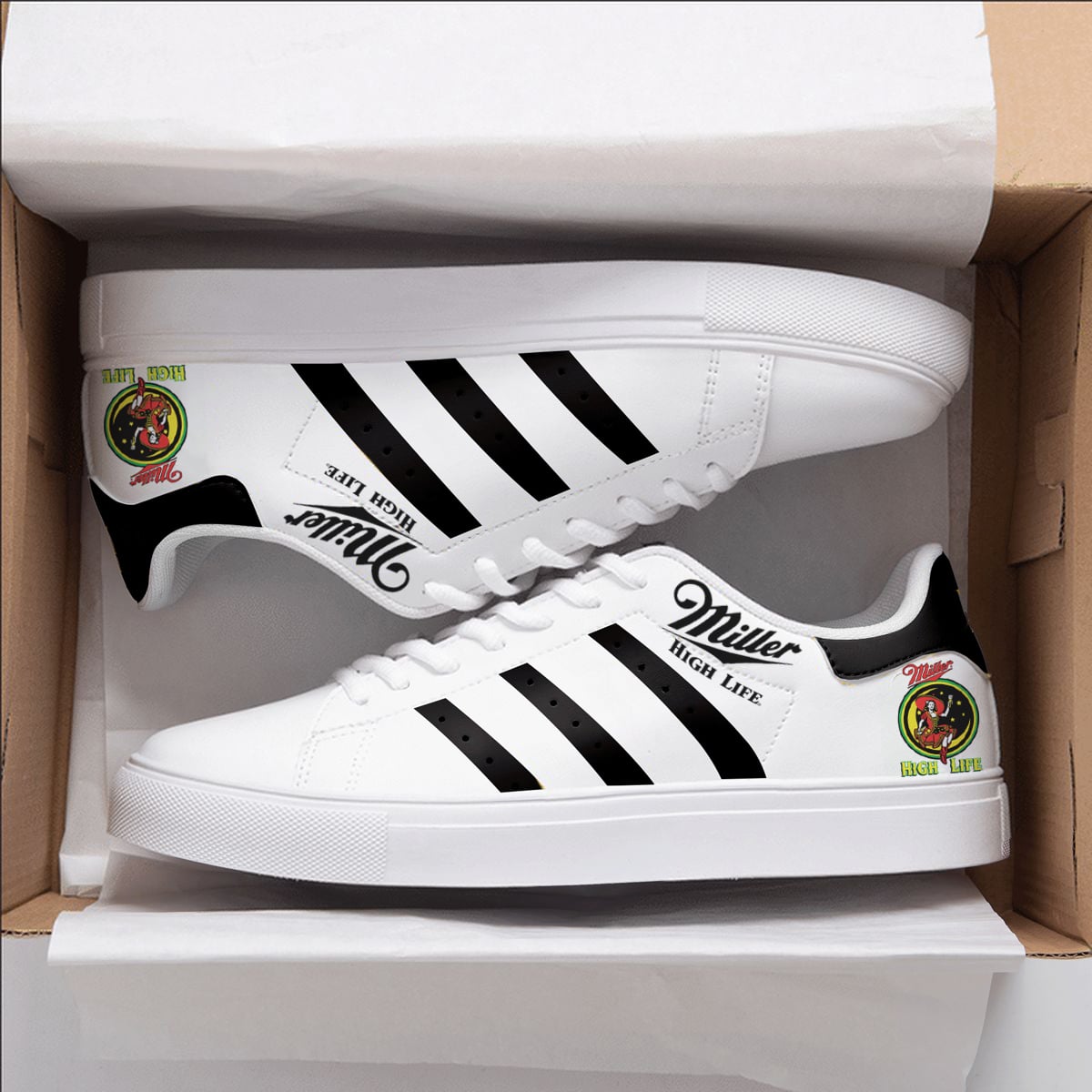 Miller High Life Lover Black Stan Smith Shoes 1 Miller High Life Lover Black Stan Smith Shoes