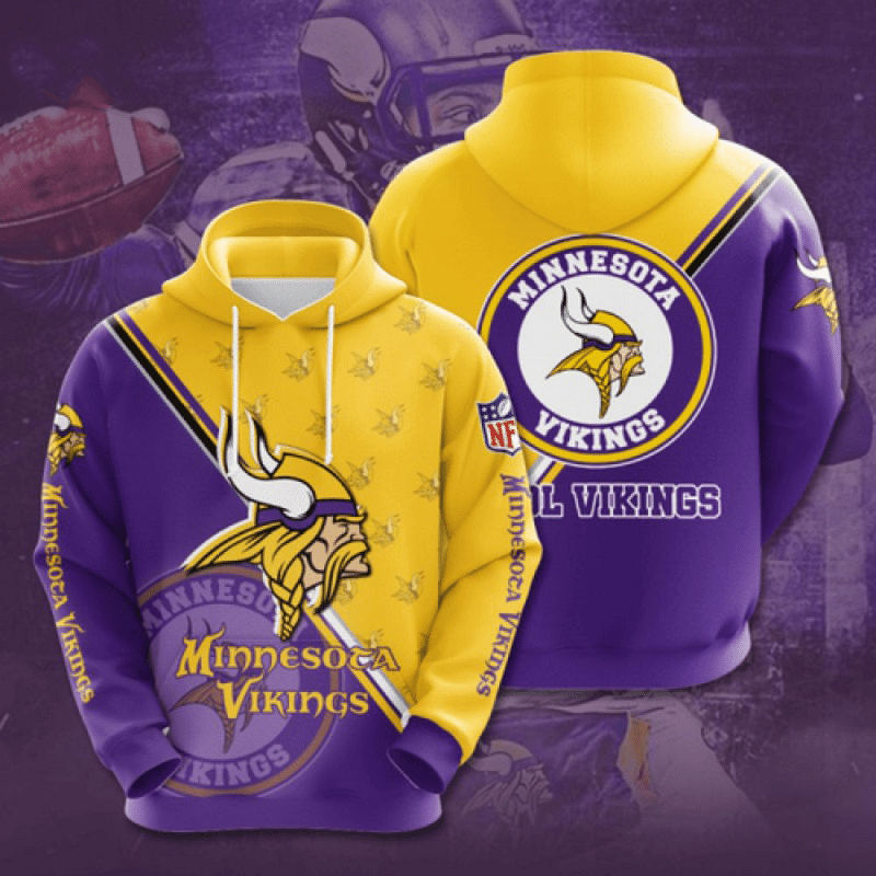 Minnesota Vikings Hoodie Zip Hoodie 3D 1 Minnesota Vikings Hoodie Zip Hoodie 3D