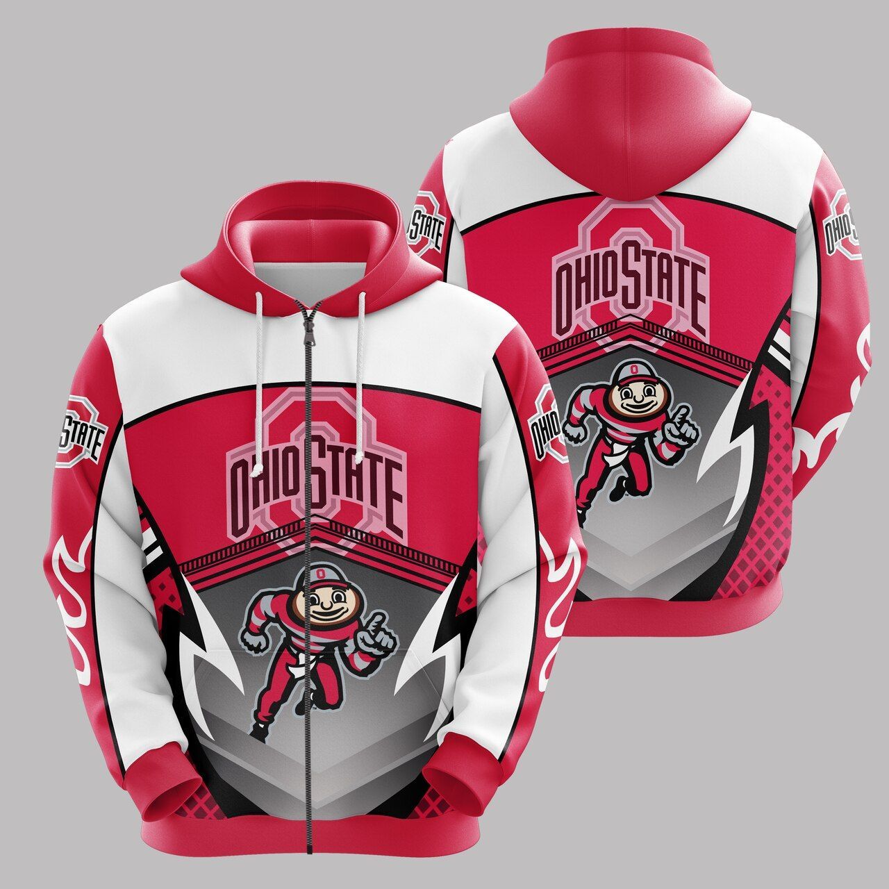 The Ohio State Buckeyes Hoodie Zip Hoodie 3D 1 The Ohio State Buckeyes Hoodie Zip Hoodie 3D