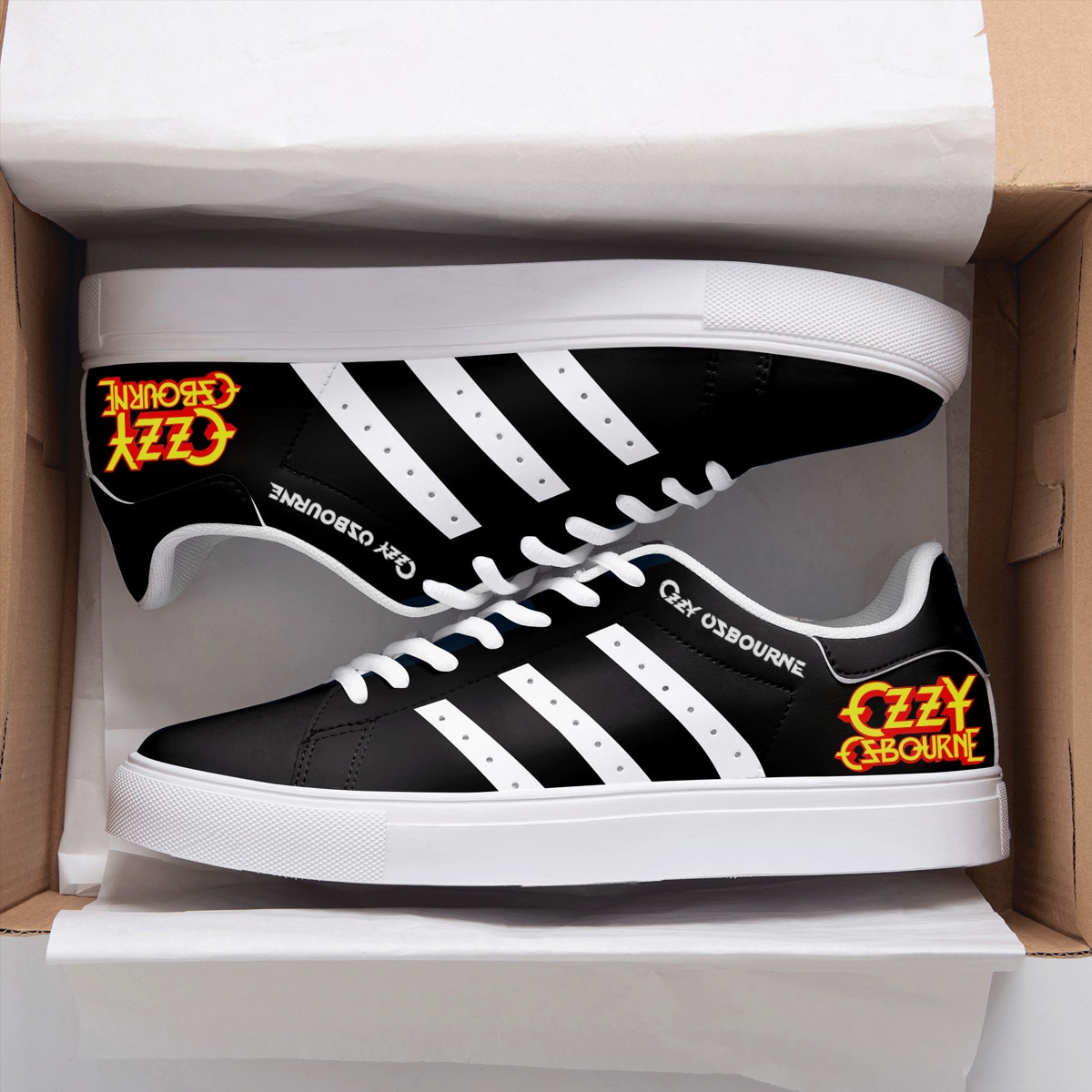 Ozzy Osbourne Black Stan Smith Shoes 1 Ozzy Osbourne Black Stan Smith Shoes