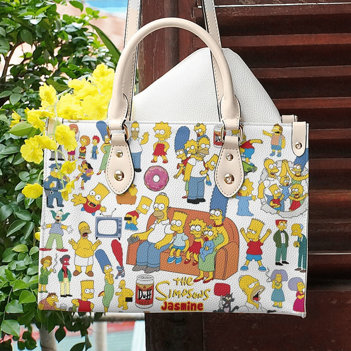 The Simpsons Custom Name Leather Handbag 1 The Simpsons Custom Name Leather Handbag