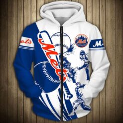 New York Mets 1 Hoodie Zip Hoodie 3D
