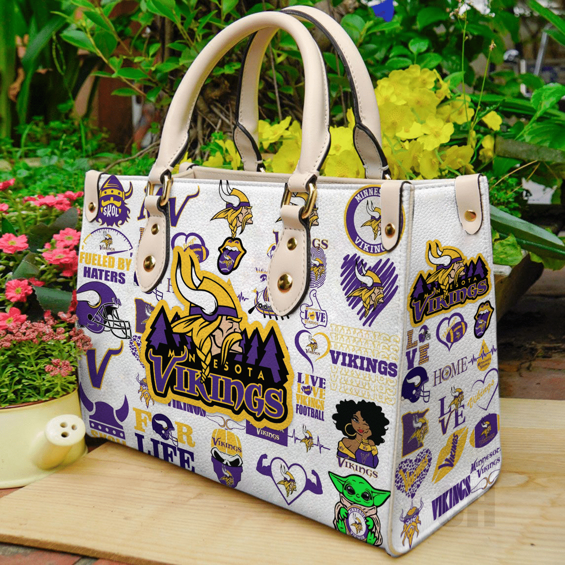 Minnesota Vikings Leather Handbag 1 Minnesota Vikings Leather Handbag