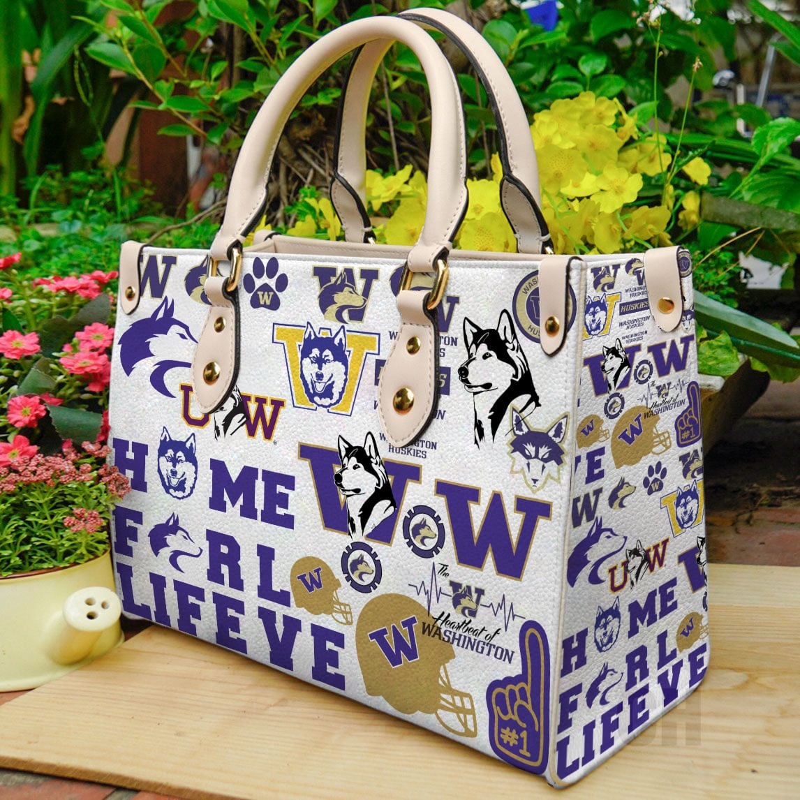 Washington Huskies Leather Handbag 1 Washington Huskies Leather Handbag
