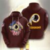 Washington Redskins Hoodie Zip Hoodie 3D