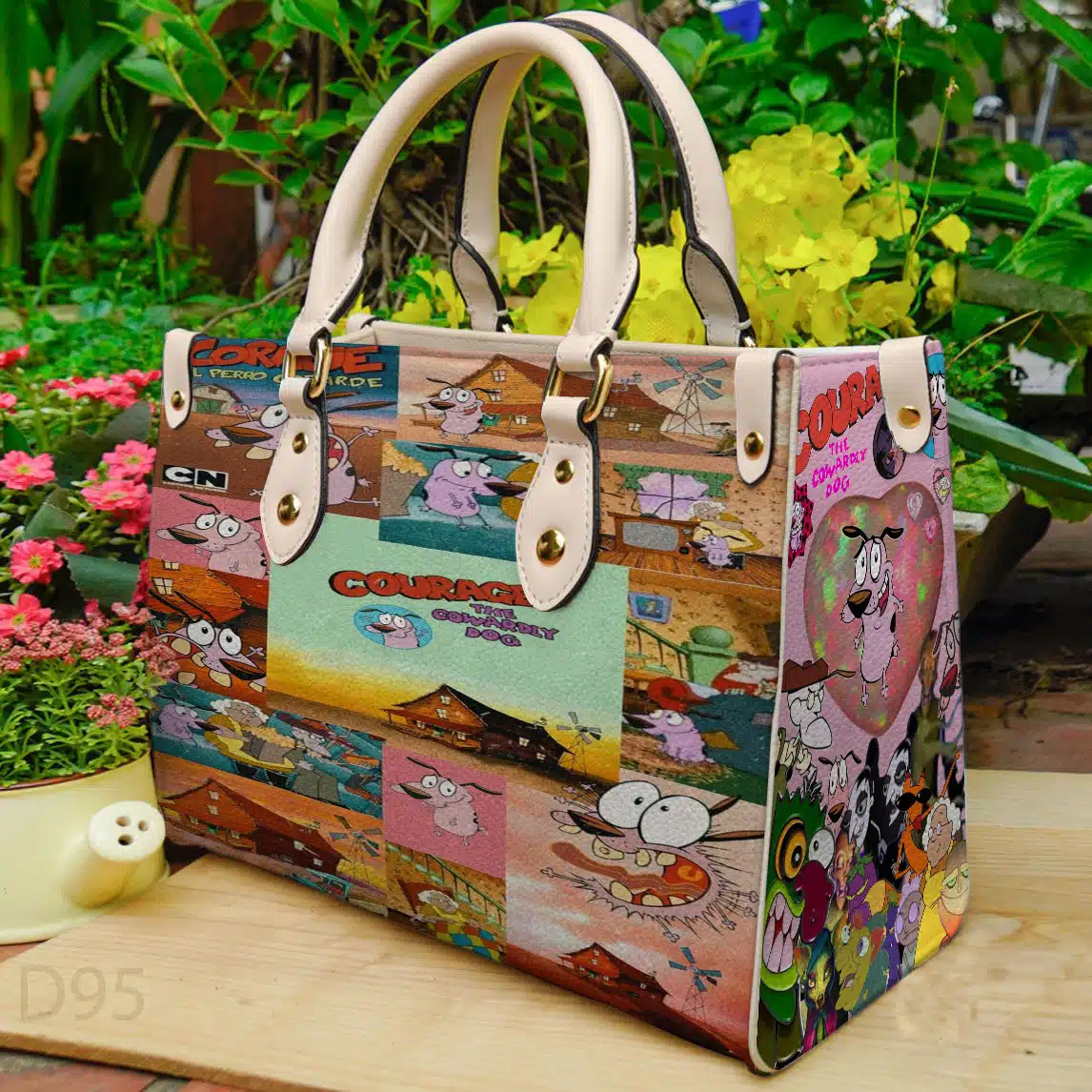 Courage The Cowardly Dog 1 Leather Handbag 1 Courage The Cowardly Dog 1 Leather Handbag