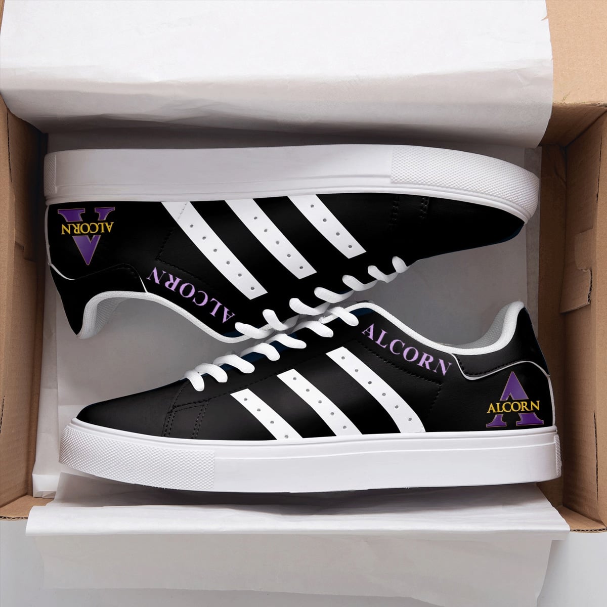 Alcorn State Black Stan Smith Shoes 1 Alcorn State Black Stan Smith Shoes