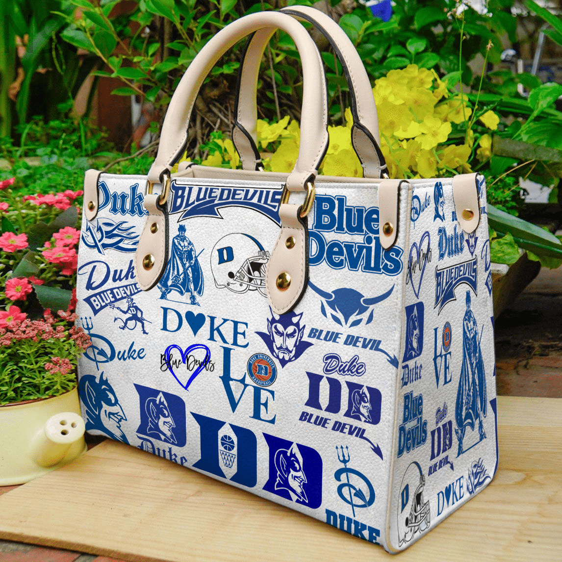 Duke Blue Devils Lover Leather Handbag 1 Duke Blue Devils Lover Leather Handbag