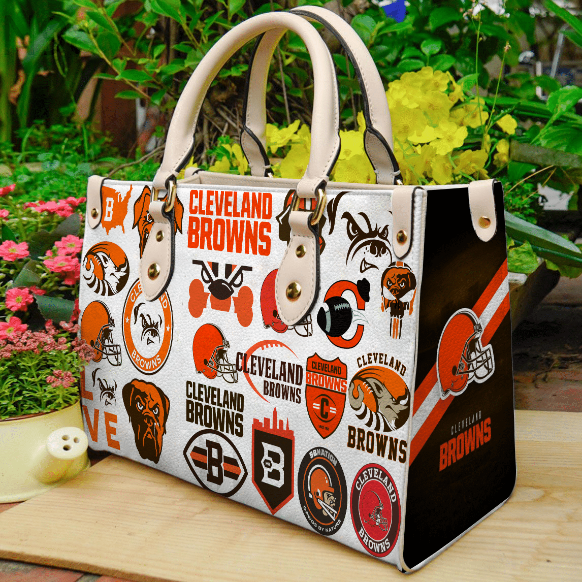 Cleveland Browns Leather Handbag 1 Cleveland Browns Leather Handbag