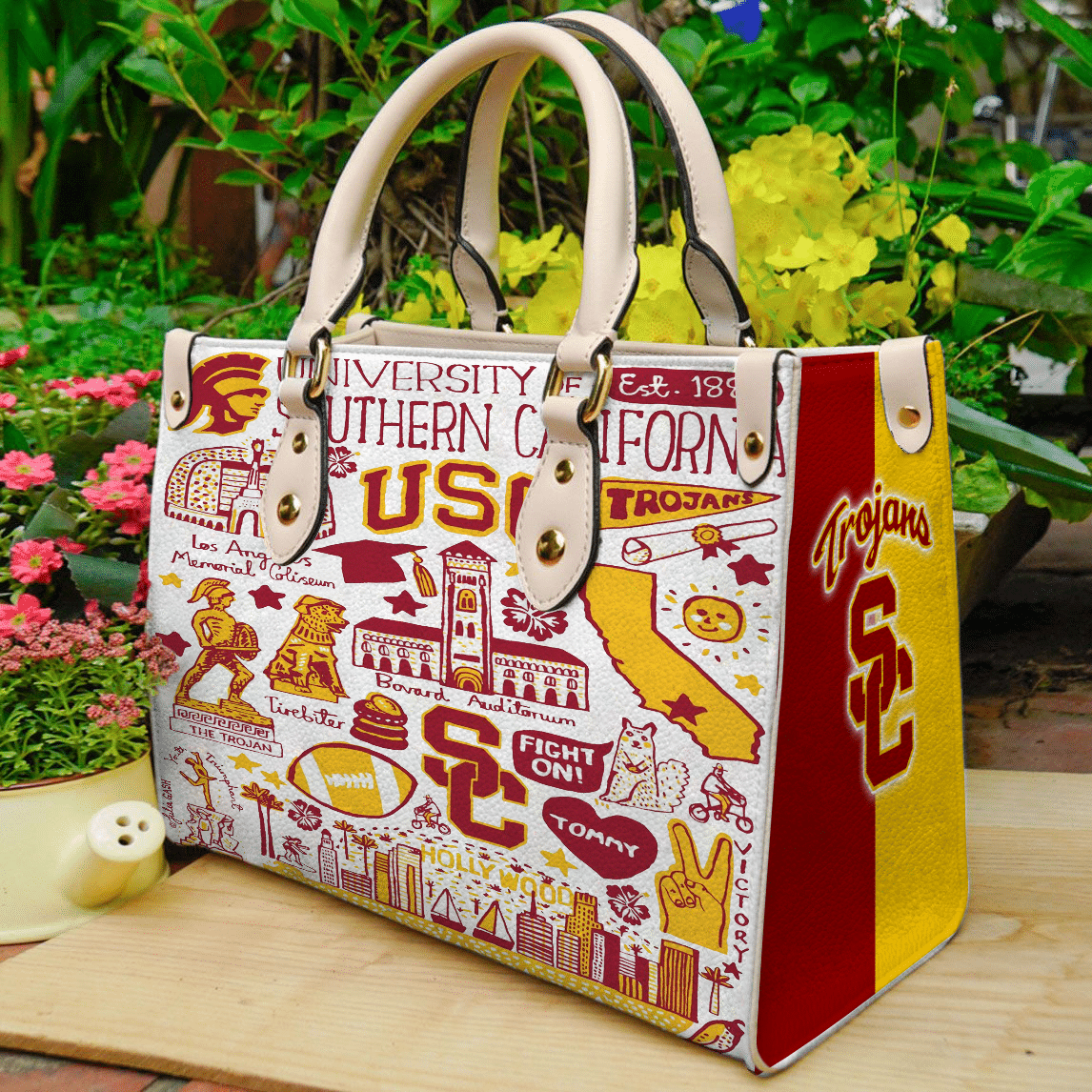 USC Trojans Lover Leather Handbag 1 USC Trojans Lover Leather Handbag
