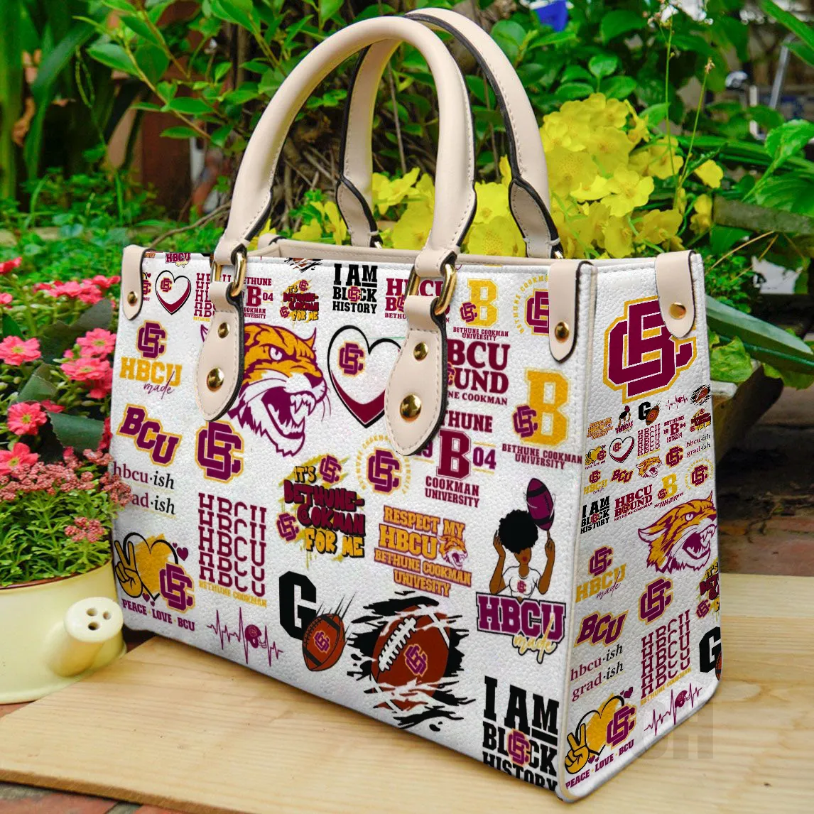 Bethune-cookman Wildcats 2 Leather Handbag 1 Bethune-cookman Wildcats 2 Leather Handbag