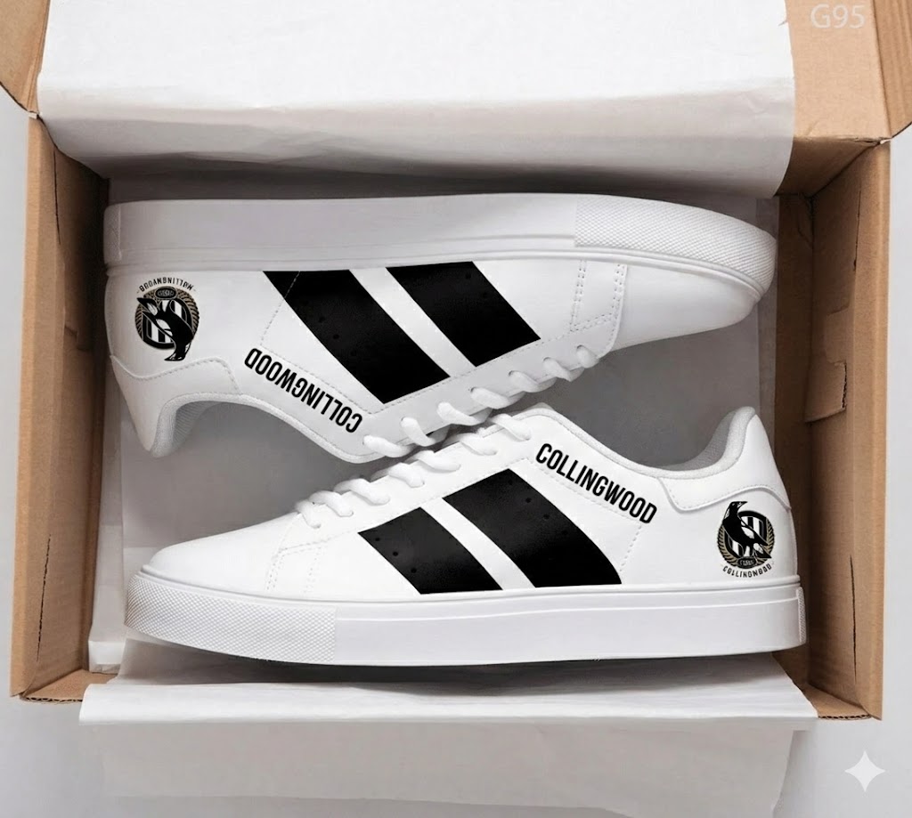 Collingwood Magpies 2 Stan Smith Shoes 1 Collingwood Magpies 2 Stan Smith Shoes