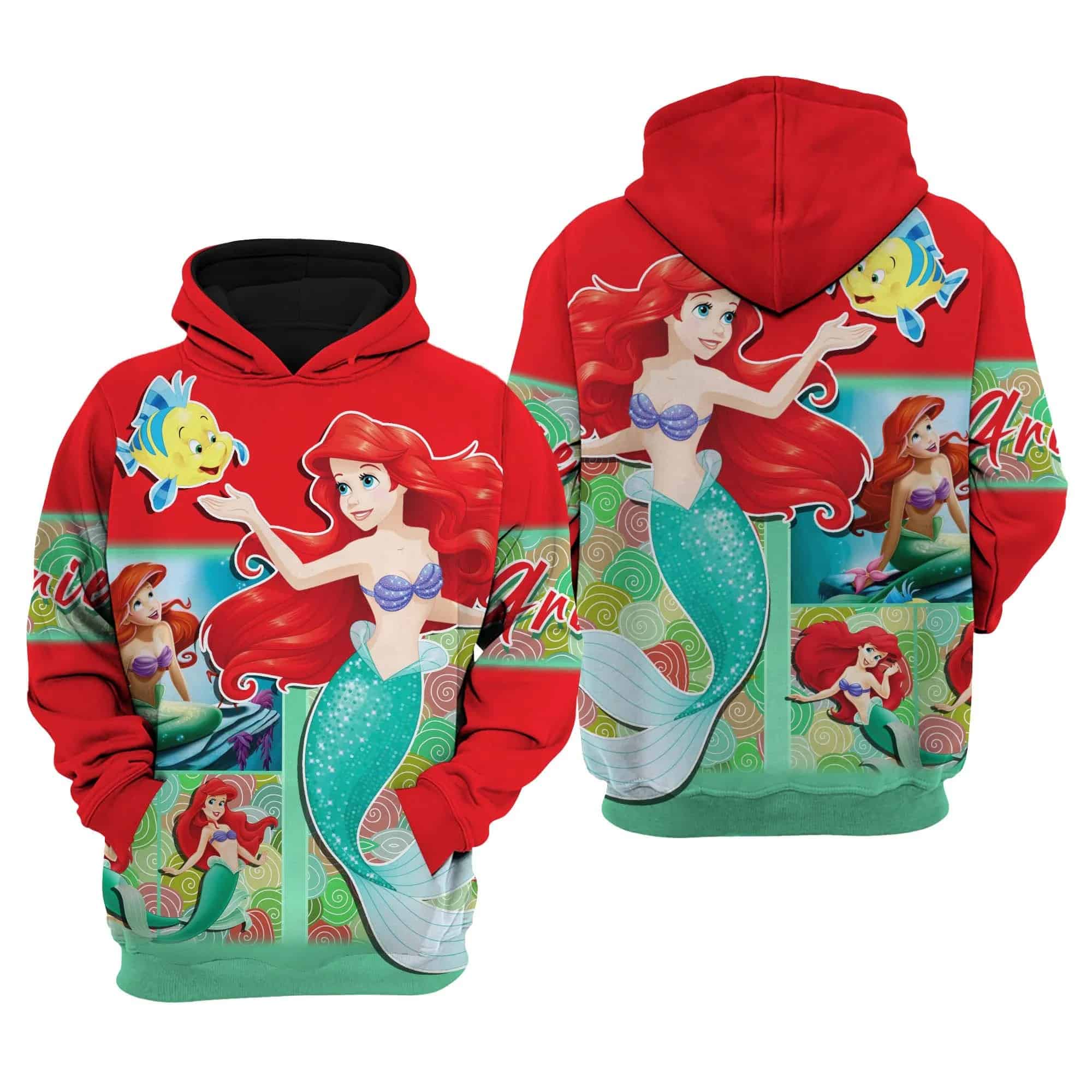 The Little Mermaid A00 Hoodie Zip Hoodie 3D 1 The Little Mermaid A00 Hoodie Zip Hoodie 3D