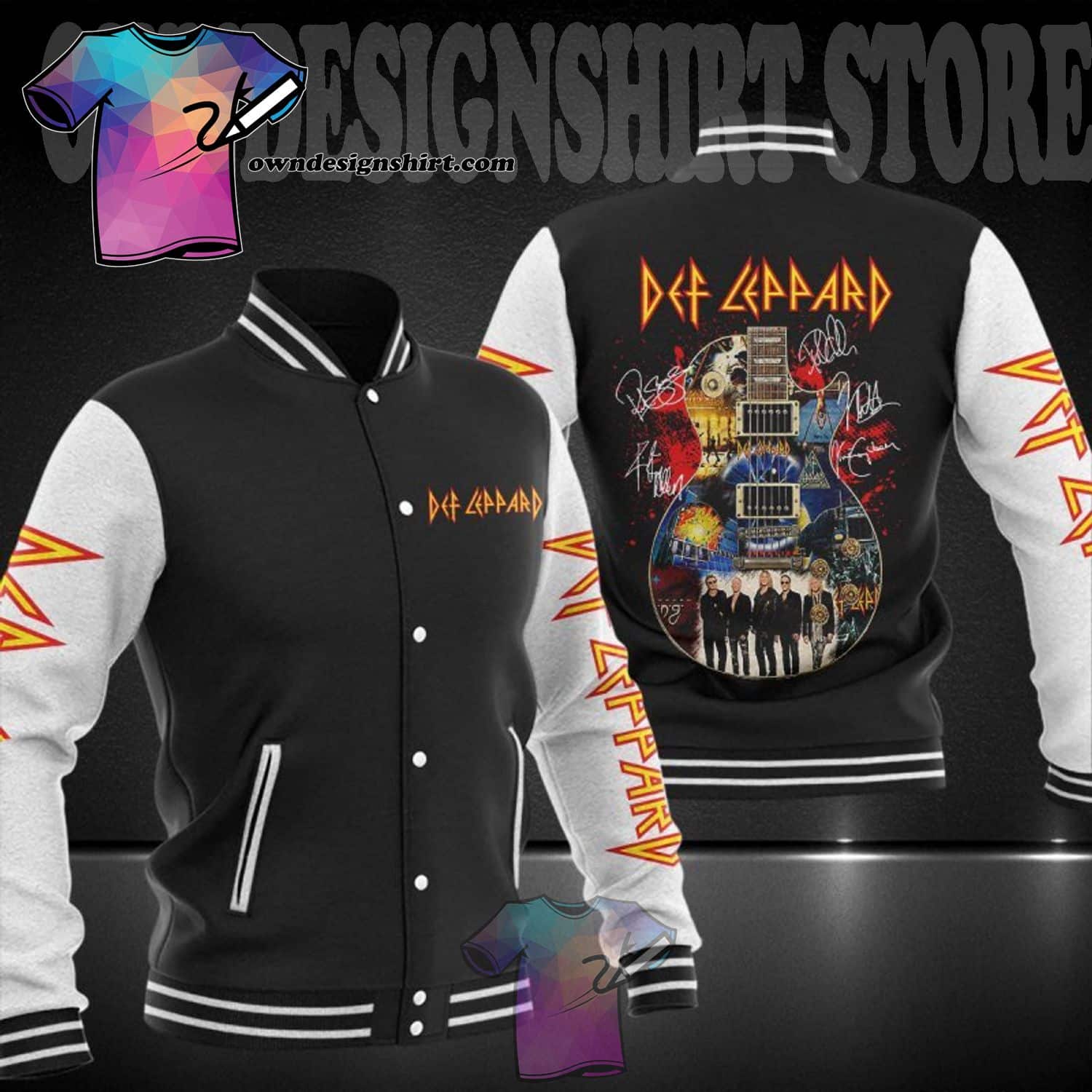Def Leppard 1 Baseball Jacket 1 Def Leppard 1 Baseball Jacket