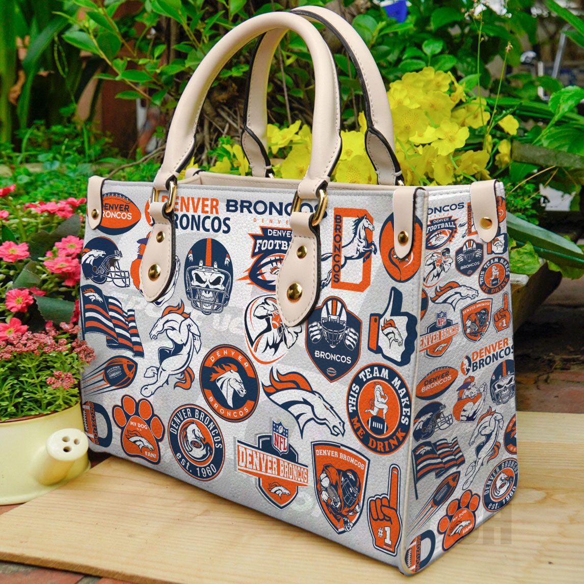 Denver Broncos 2 Leather Handbag 1 Denver Broncos 2 Leather Handbag