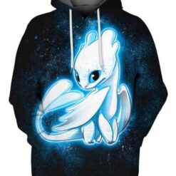 Train Dragon Light Fury Hoodie Zip Hoodie 3D
