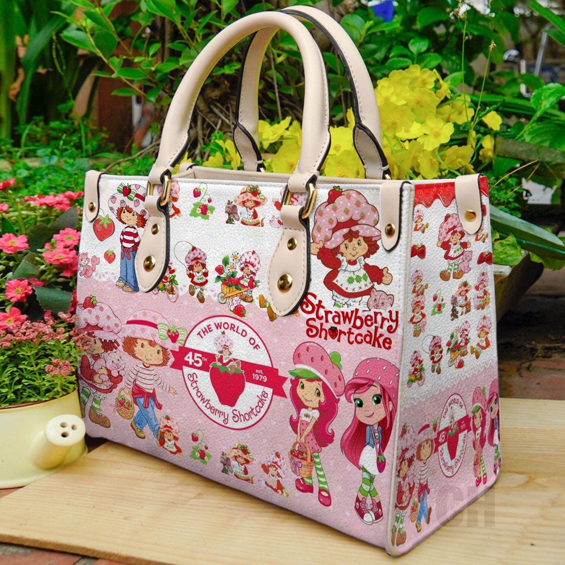 Strawberry Shortcake Lover Leather Handbag 1 Strawberry Shortcake Lover Leather Handbag