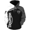 Triumph Lover Grey Hoodie Zip Hoodie 3D