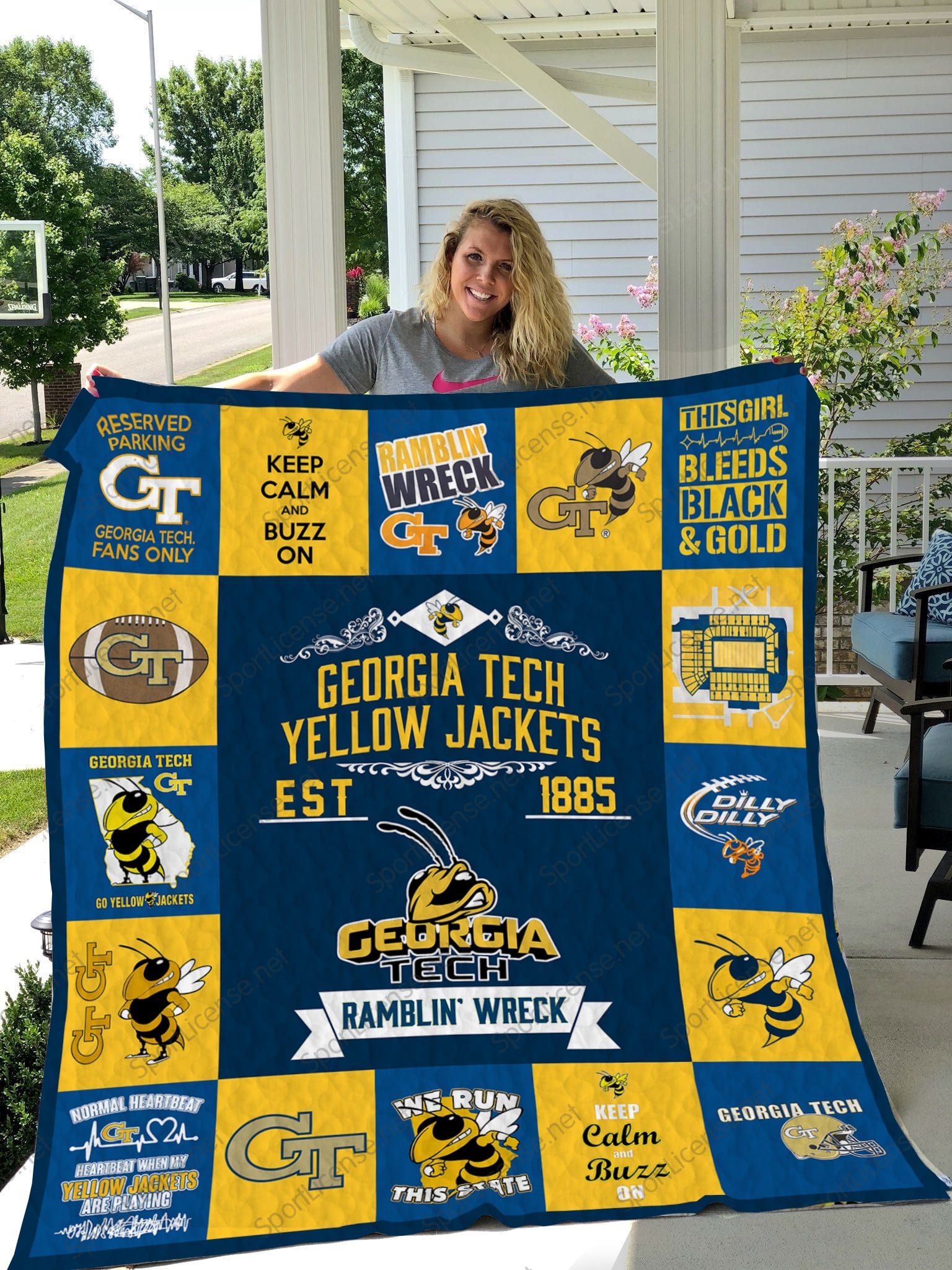 Georgia Tech Yellow Jackets Lover Blanket 1 Georgia Tech Yellow Jackets Lover Blanket