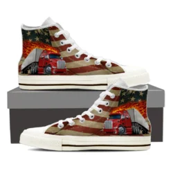 Semi Truck Driver High Top Shoes